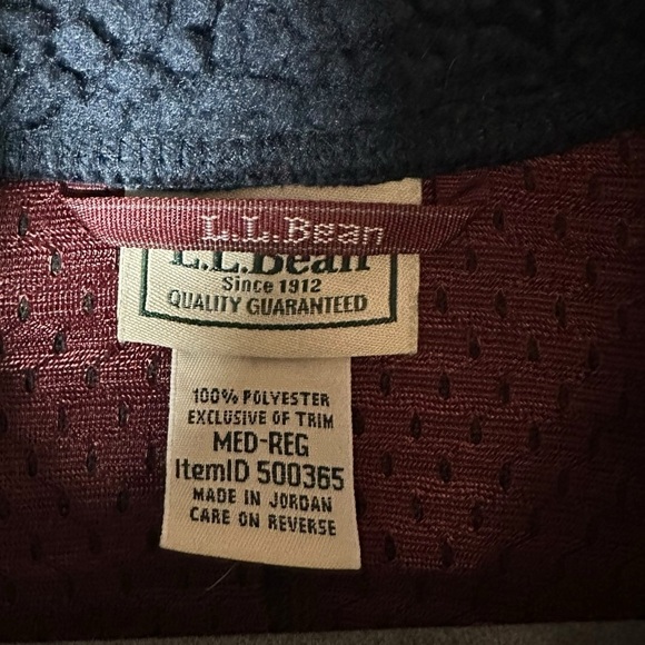 L.L.Bean Sherpa Fleece Jacket Men’s Medium Regular Blue Full Zip - Picture 9 of 11